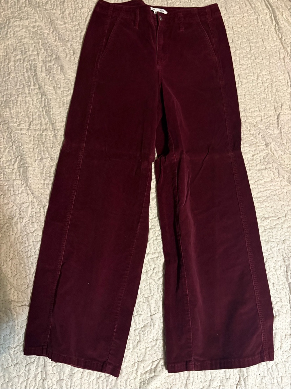 Celebrity Pink Wide Leg Pants in Burgundy
